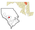 Harford County Maryland Incorporated and Unincorporated areas Bel Air Highlighted